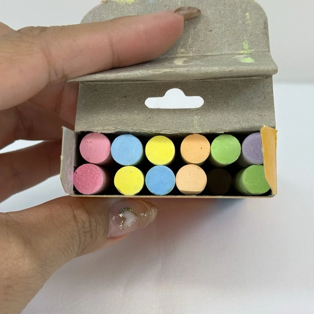 VTG 1990 Kodak 12 Colored Chalk‎ No 267 Complete Box 1 Used Stick RoseArt Taiwan